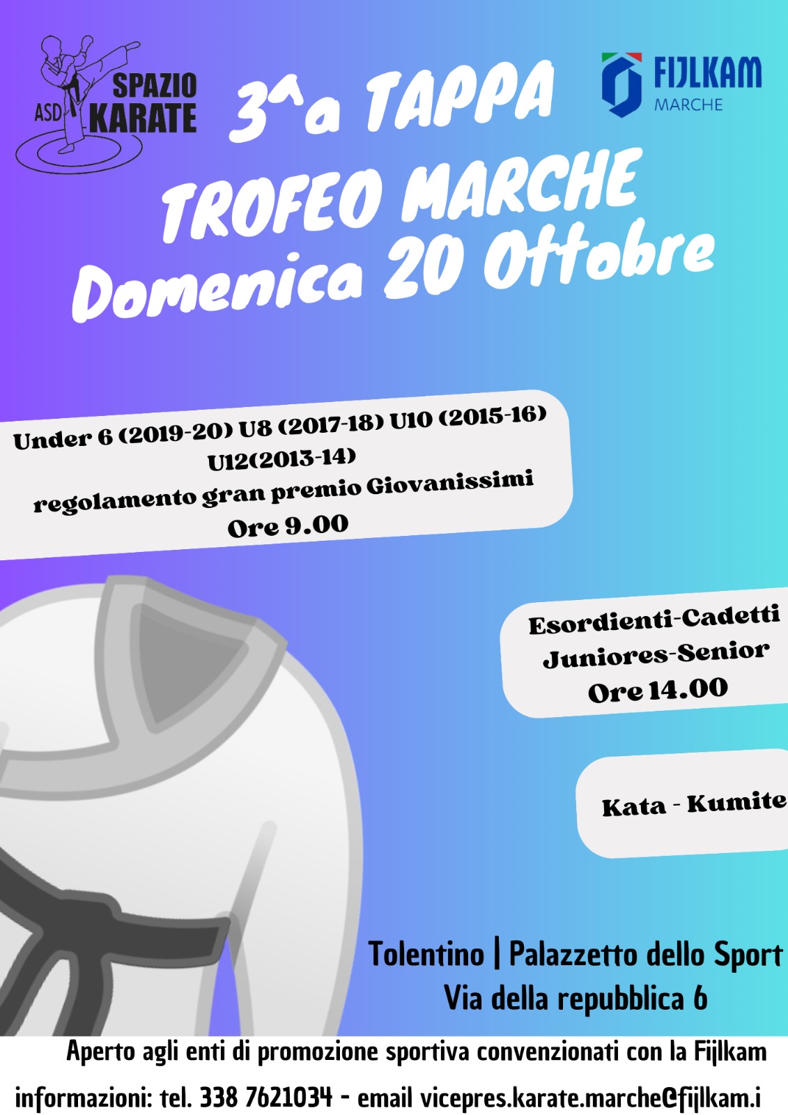 CRMarche Fijlkam: Gran premio giovanissimi – III Tappa trofeo Marche – Tolentino MC, 20/10/2024.